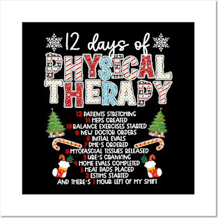 12 days of Physical Therapist Christmas Posters and Art